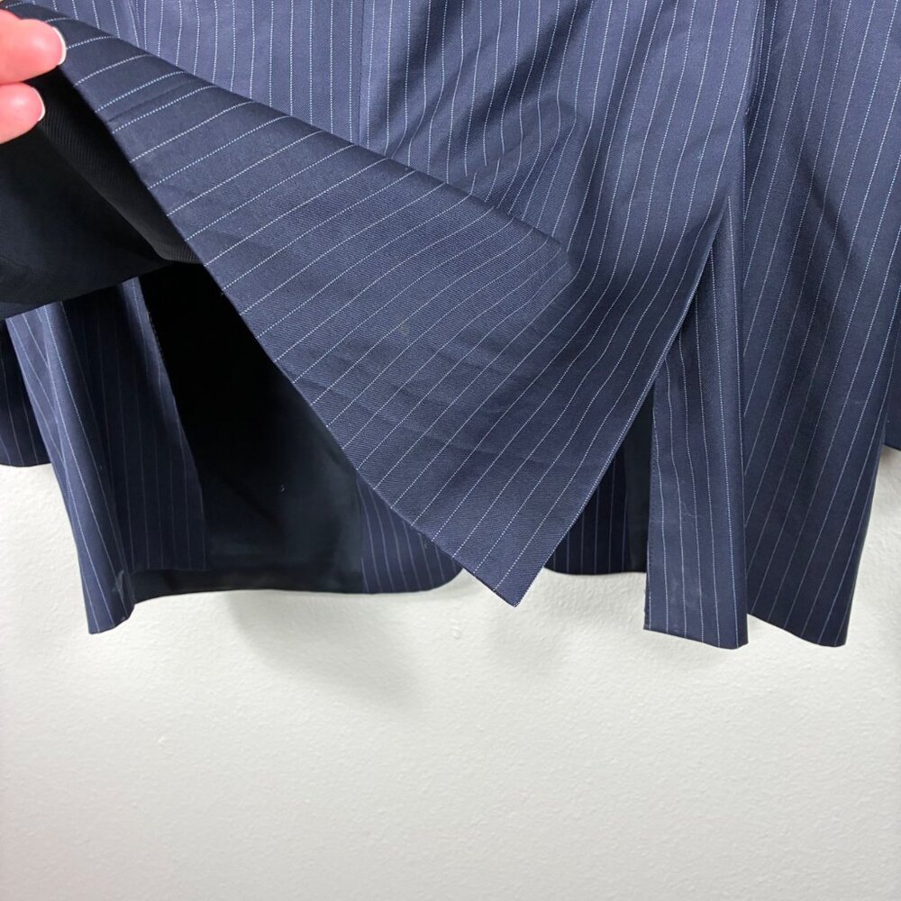 VTG Burberry Nordstrom Wool Pinstripe Kensington Blazer Union Size 46 Reg Retro - Picture 11 of 14